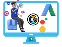 Logo de Google et de Google Ads sur un écran